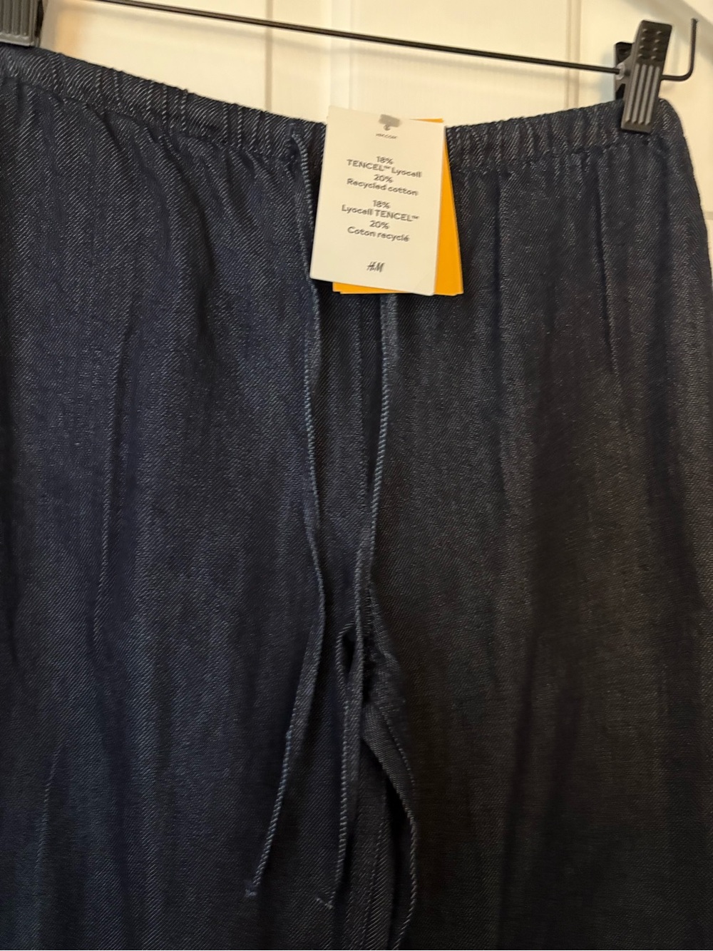 H&M Navy Wide-Leg Drawstring Joggers - Picture 2 of 3
